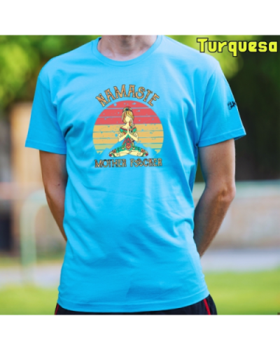 Camiseta Hombre Manga Corta-Namaste Turquesa