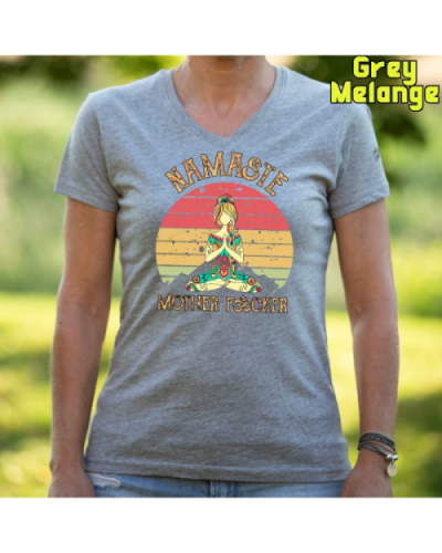 Camiseta Mujer Manga Corta-Namaste GreyMelange