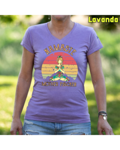 Camiseta Mujer Manga Corta-Namaste Lavanda