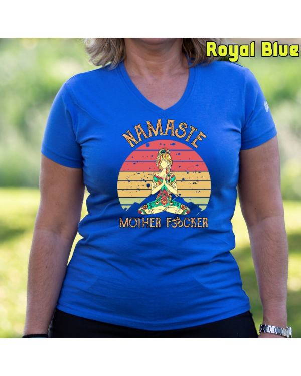 Camiseta Mujer Manga Corta-Namaste RoyalBlue