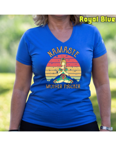 Camiseta Mujer Manga Corta-Namaste RoyalBlue