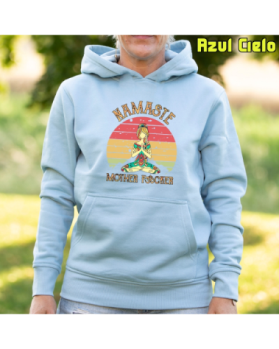 Sudadera Mujer Capucha-Namaste AzulCielo