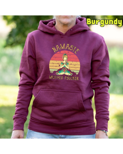 Sudadera Mujer Capucha-Namaste Burgundy