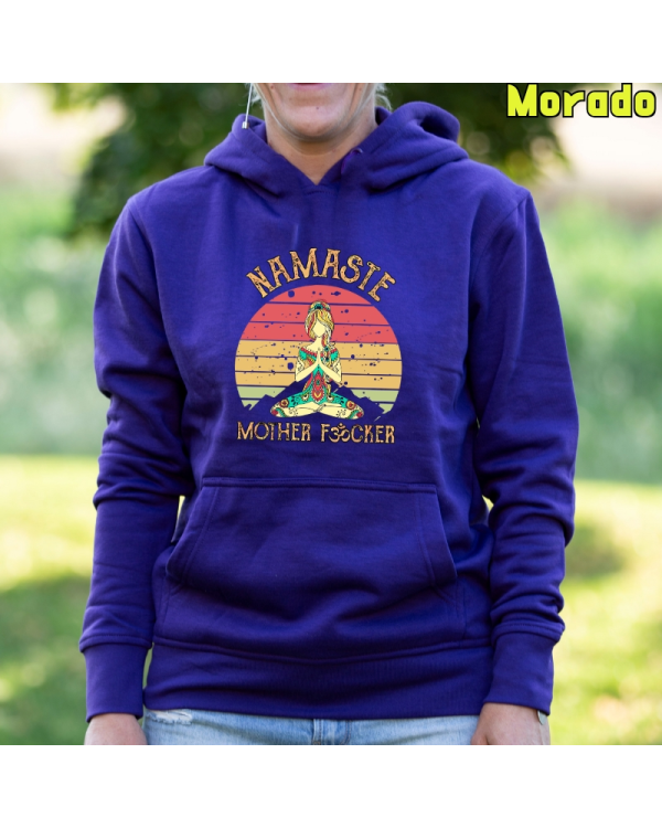 Sudadera Mujer Capucha-Namaste Morado