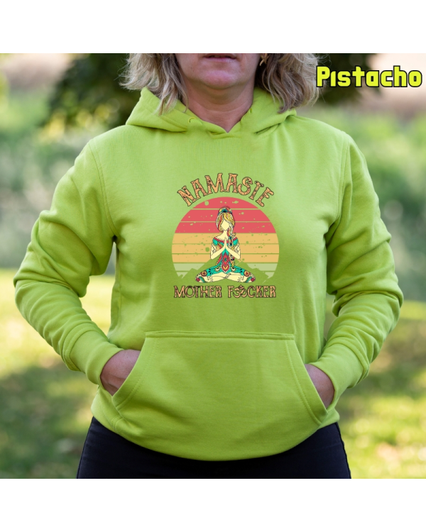 Sudadera Mujer Capucha-Namaste Pistacho