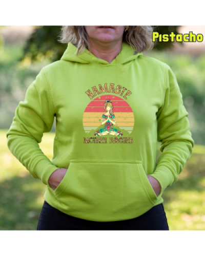 Sudadera Mujer Capucha-Namaste Pistacho