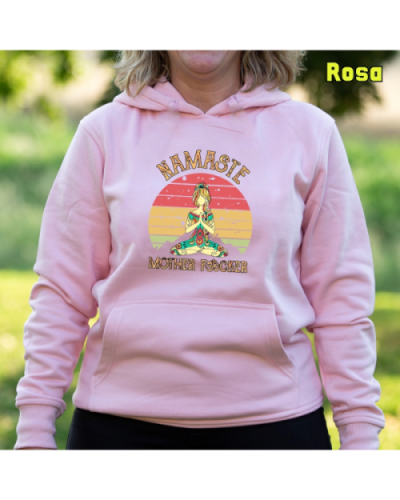 Sudadera Mujer Capucha-Namaste Rosa