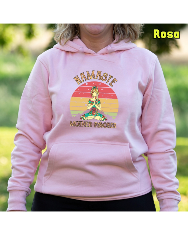Sudadera Mujer Capucha-Namaste Rosa