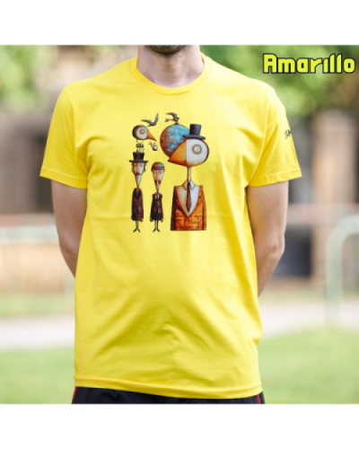 Camiseta Hombre Manga Corta-Pajaritos Amarillo