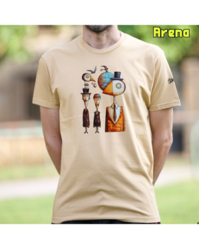 Camiseta Hombre Manga Corta-Pajaritos Arena