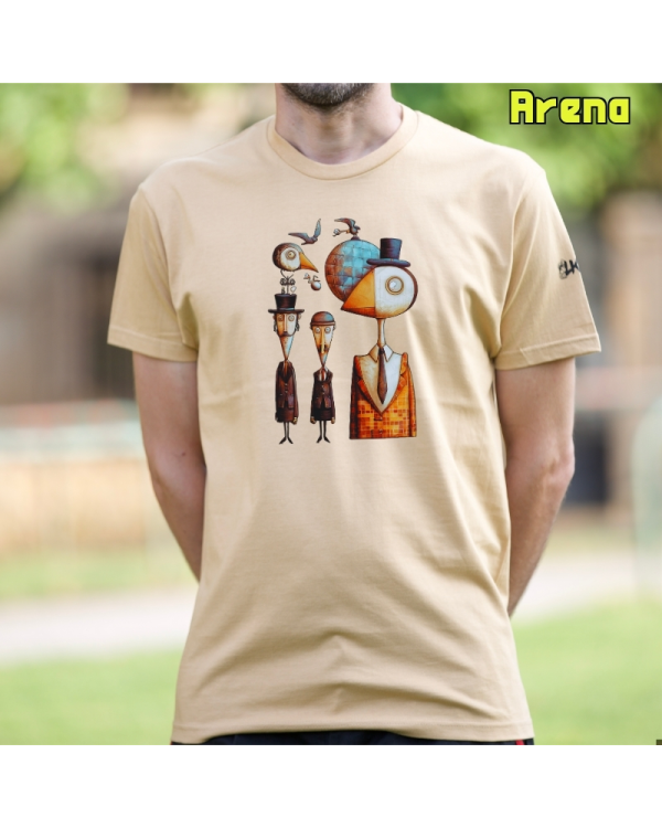 Camiseta Hombre Manga Corta-Pajaritos Arena