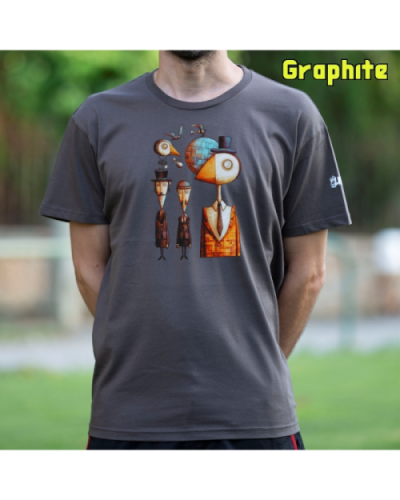 Camiseta Hombre Manga Corta-Pajaritos Graphite