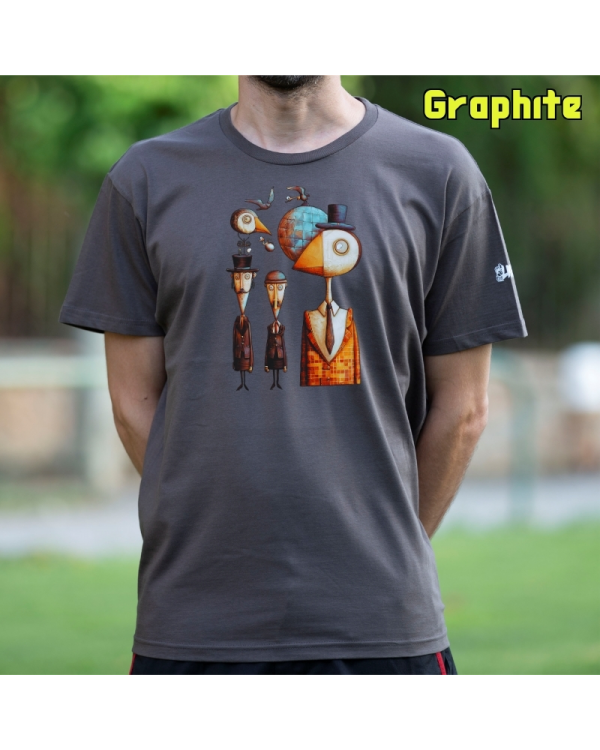 Camiseta Hombre Manga Corta-Pajaritos Graphite