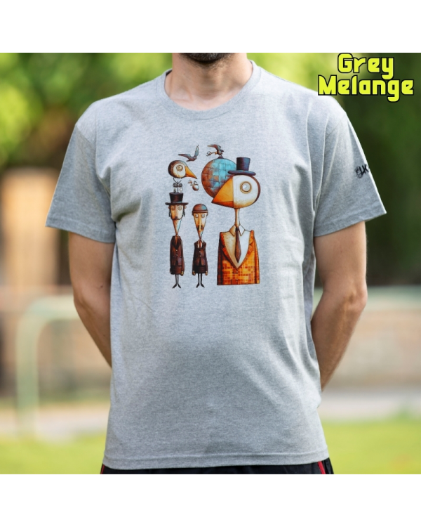 Camiseta Hombre Manga Corta-Pajaritos GreyMelange