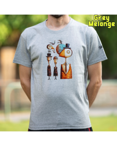 Camiseta Hombre Manga Corta-Pajaritos GreyMelange