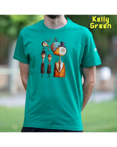 Camiseta Hombre Manga Corta-Pajaritos KellyGreen