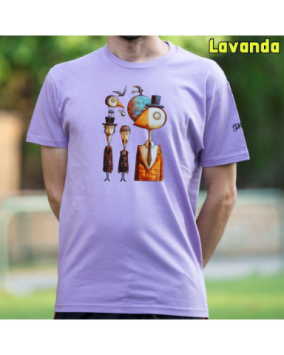 Camiseta Hombre Manga Corta-Pajaritos Lavanda