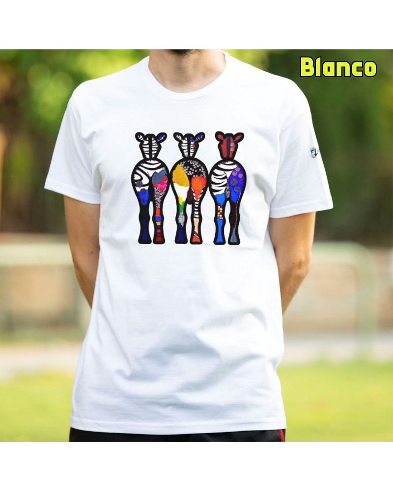 Camiseta Hombre Manga Corta - Three Colour Zebras