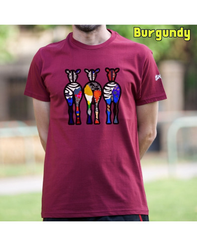 Camiseta Hombre Manga Corta - THREE COLORFUL ZEBRAS