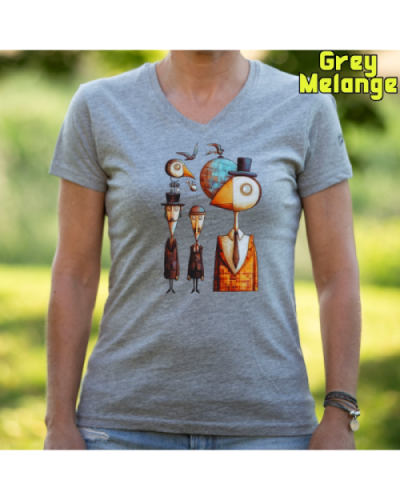 Camiseta Mujer Manga Corta-Pajaritos GreyMelange