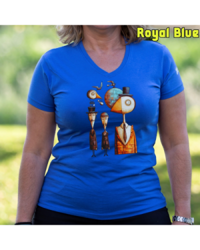 Camiseta Mujer Manga Corta-Pajaritos RoyalBlue