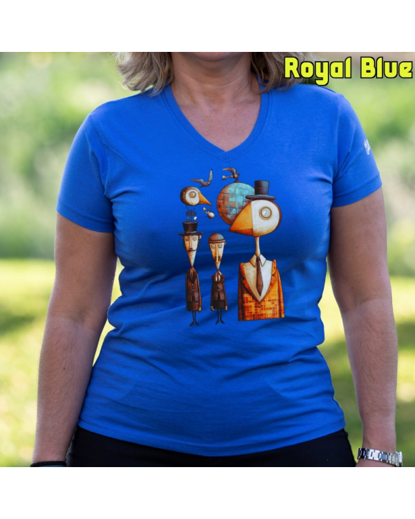 Camiseta Mujer Manga Corta-Pajaritos RoyalBlue