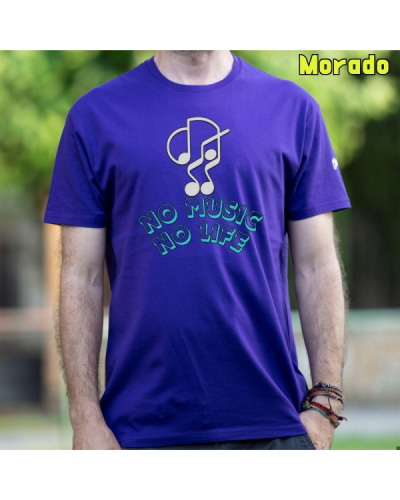 Camiseta Hombre Manga Corta - NO MUSIC NO LIFE