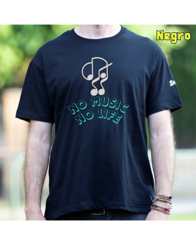 Camiseta Hombre Manga Corta - NO MUSIC NO LIFE
