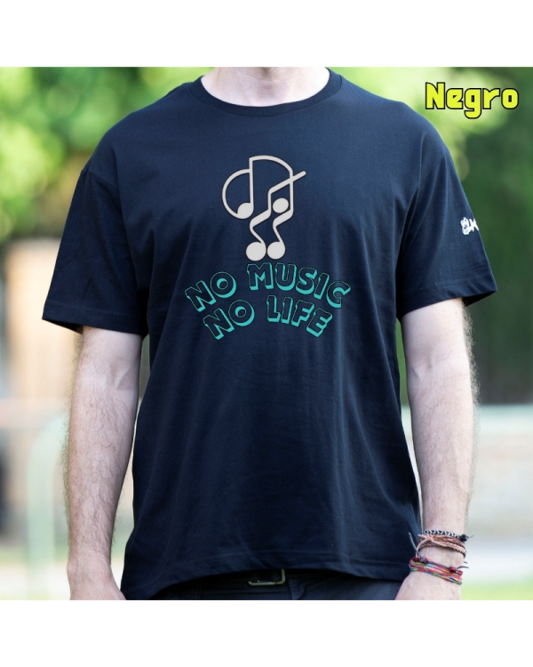 No Music No Life -Camiseta Hombre Manga Corta
