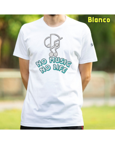 No Music No Life -Camiseta Hombre Manga Corta