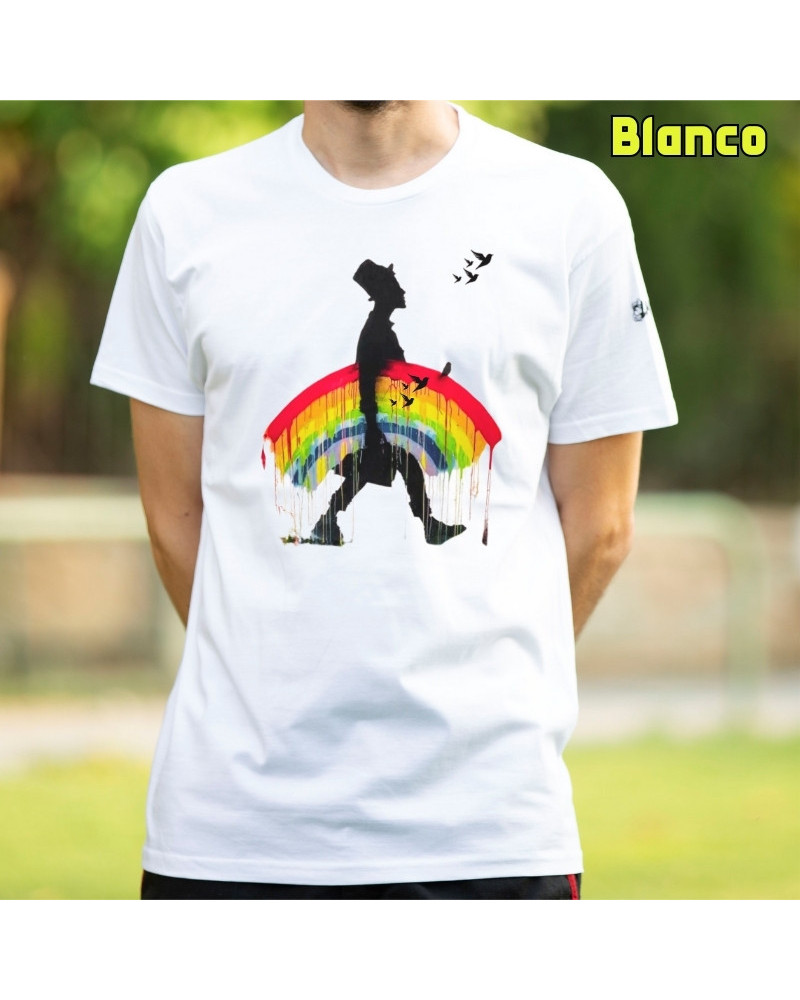 Camiseta Hombre Manga Corta - Arcoiris Bajo El Brazo