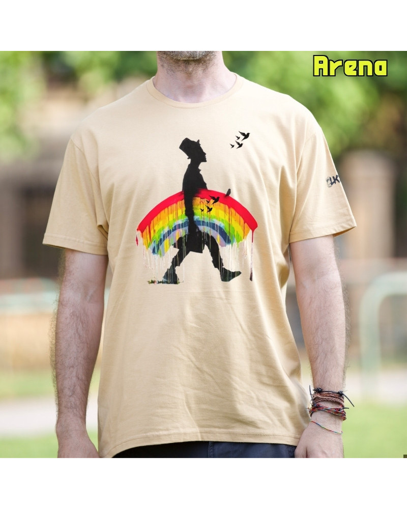 Camiseta Hombre Manga Corta - Arcoiris Bajo El Brazo