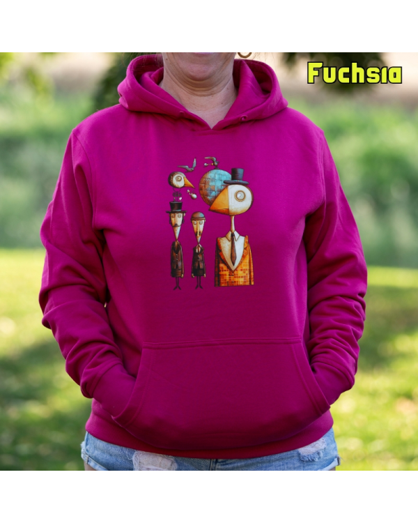 Sudadera Mujer Capucha-Pajaritos Fuchsia