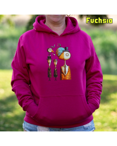 Sudadera Mujer Capucha-Pajaritos Fuchsia