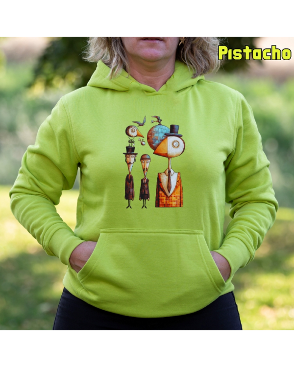Sudadera Mujer Capucha-Pajaritos Pistacho