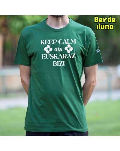 Gizonezkoen Kamiseta - KEEP CALM EUSKARAZ BIZI