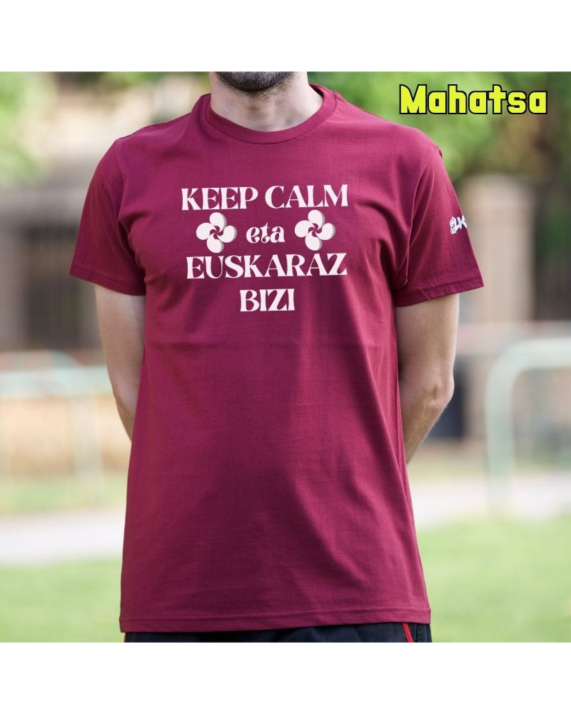 Gizonezkoen Kamiseta - KEEP CALM EUSKARAZ BIZI
