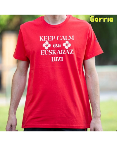 Gizonezkoen Kamiseta - KEEP CALM EUSKARAZ BIZI