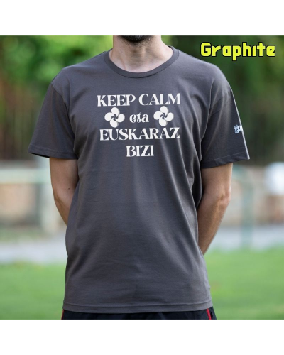 Gizonezkoen Kamiseta - KEEP CALM EUSKARAZ BIZI