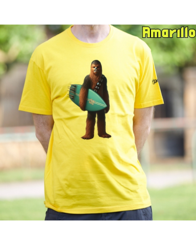 Camiseta Hombre Manga Corta - Chewbacca Surfero