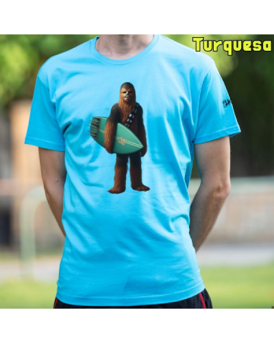 Camiseta Hombre Manga Corta - Chewbacca Surfero