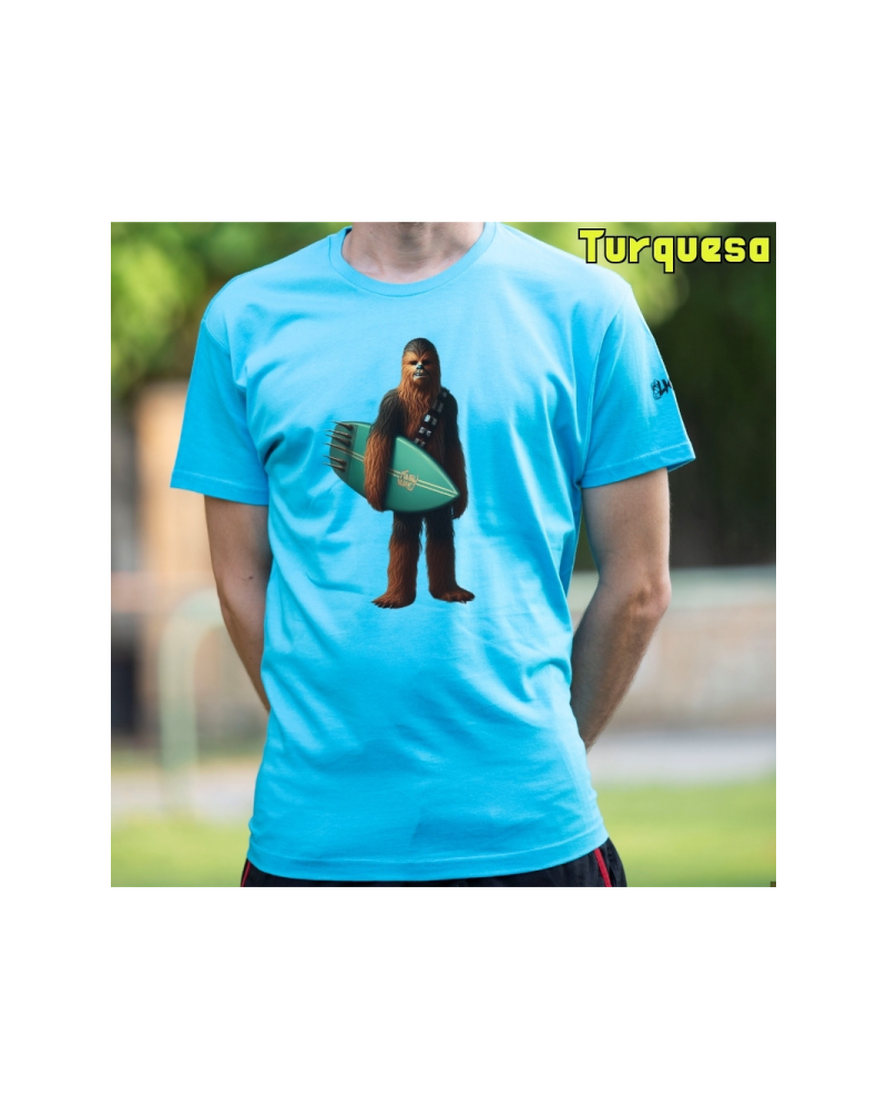Camiseta Hombre Manga Corta - Chewbacca Surfero