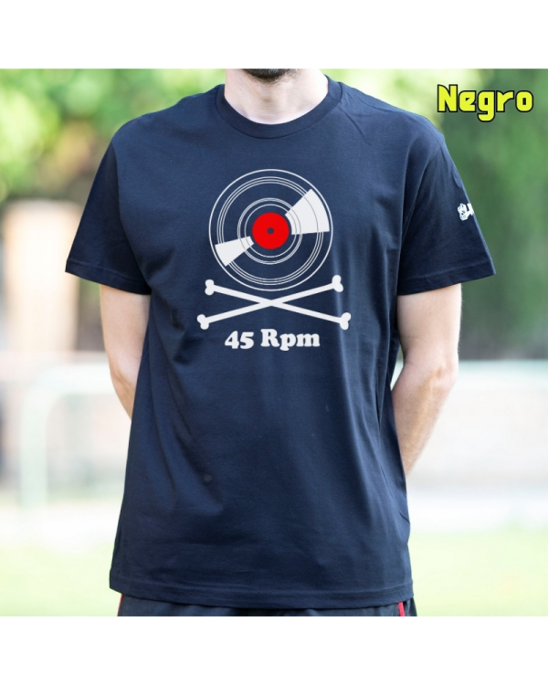 Camiseta Hombre Manga Corta - Vinilo 45 Rpm