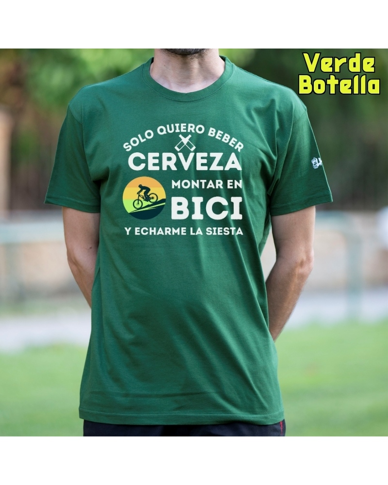 Camiseta Hombre Manga Corta - CERVEZA BICI SIESTA
