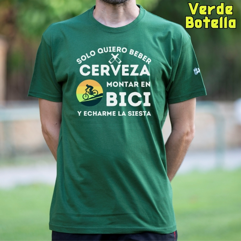Camiseta Hombre Manga Corta - Cerveza Bici Siesta