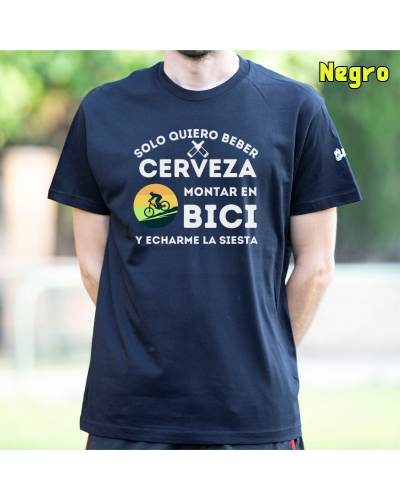 Camiseta Hombre Manga Corta - CERVEZA BICI SIESTA