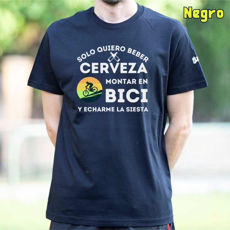 Camiseta Hombre Manga Corta - Cerveza Bici Siesta