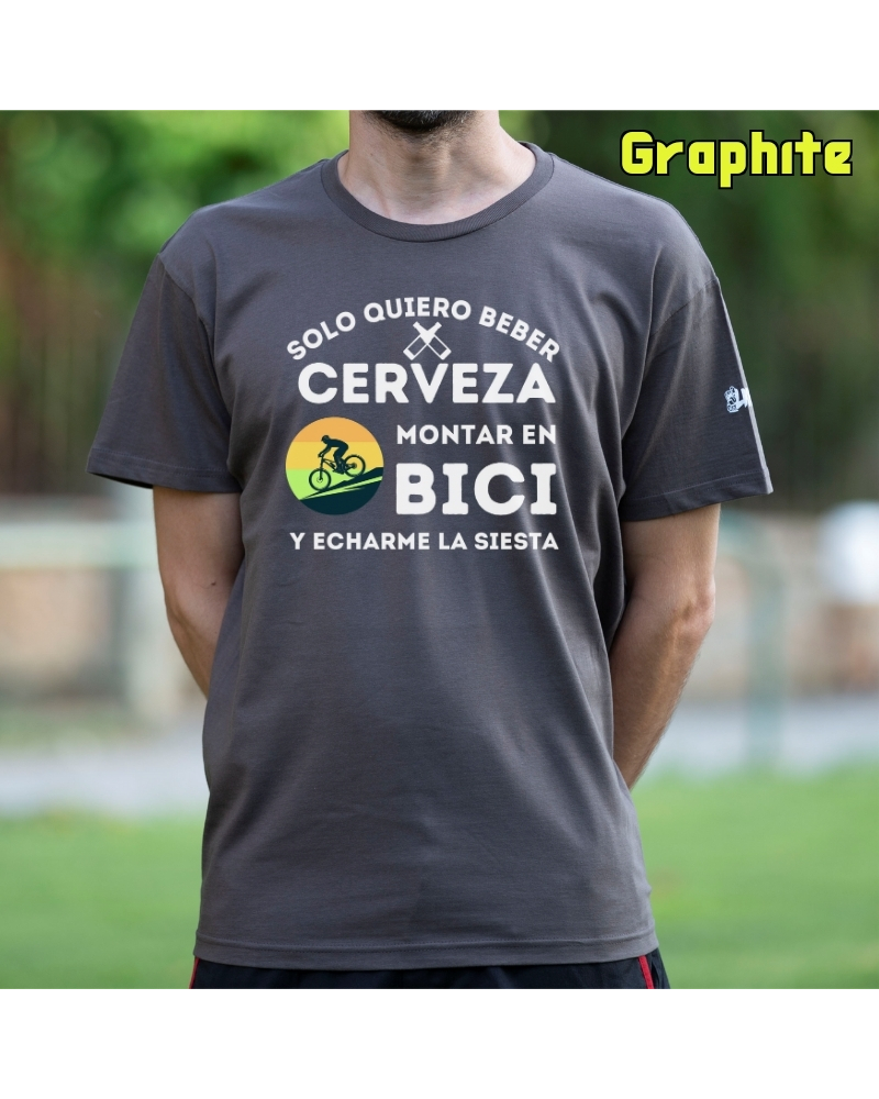 Camiseta Hombre Manga Corta - Cerveza Bici Siesta