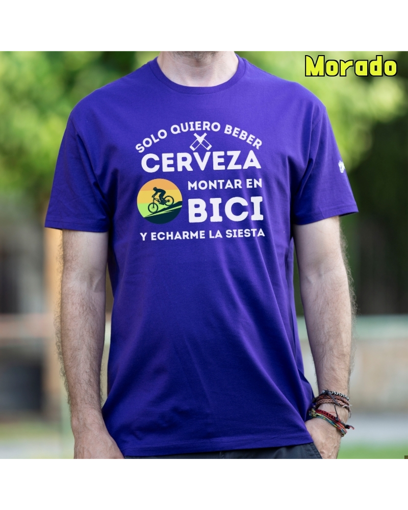 Camiseta Hombre Manga Corta - Cerveza Bici Siesta