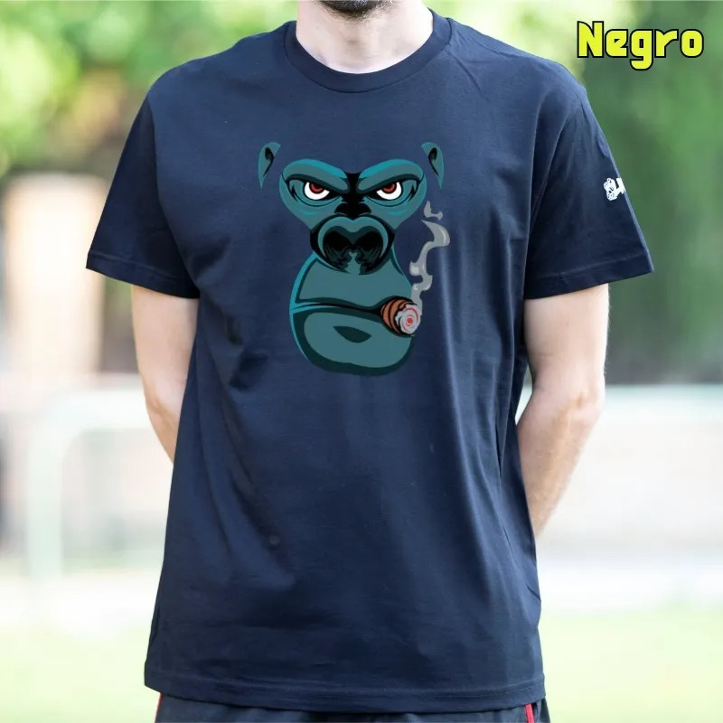 Camiseta Hombre Manga Corta - Smoking Gorilla